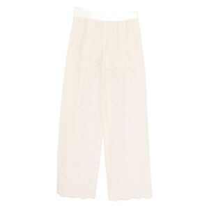 ERMANNO SCERVINO Women's High-Waisted Ribbed Flare Pants Women WHITE